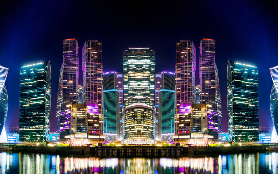 Russia Night City View Wallpaper