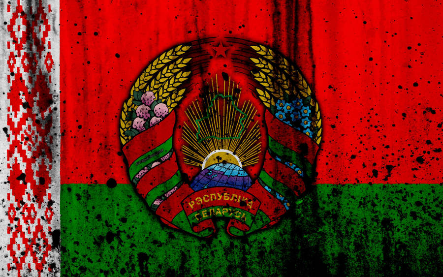 Rustic Belarus Logo Flag Wallpaper