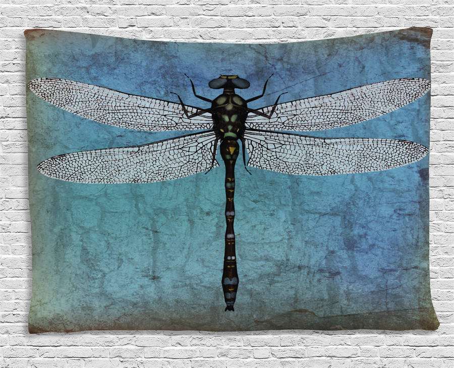 Rustic Dragonfly Tapestry Wallpaper