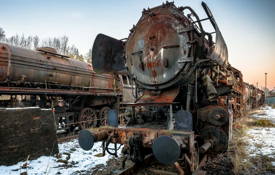 Rusty_ Old_ Train_ Wreckage Wallpaper