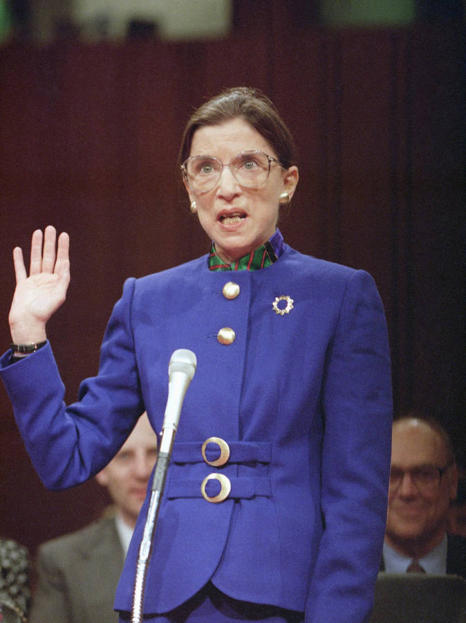 Ruth Bader Ginsburg Purple Coat Wallpaper