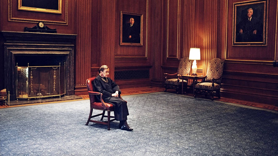 Ruth Bader Ginsburg Room With Paintings Wallpaper