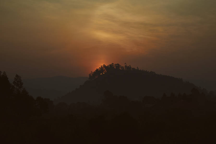 Rwanda Sunset And Silhouettes Wallpaper