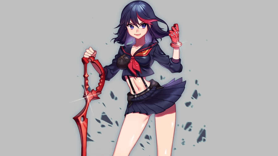 Ryuko Matoi With Her Scissor Blade In Action Wallpaper