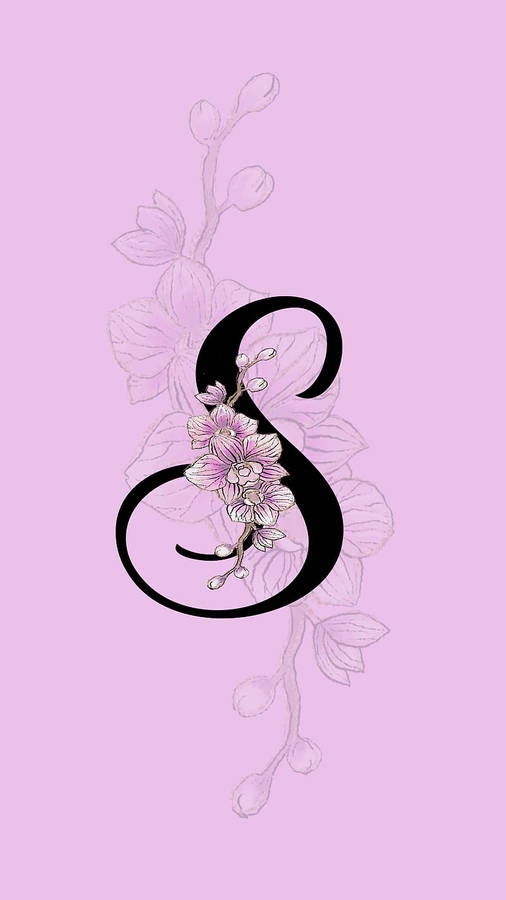 S Letter Light Purple Wallpaper