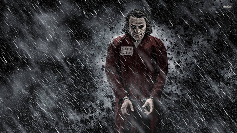 Saad Joker Handcuffed In Rain Wallpaper