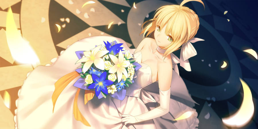 Saber In Wedding Dress Wallpaper