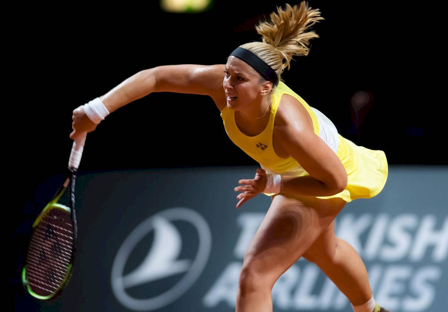 Sabine Lisicki Yellow Tennis Dress Wallpaper