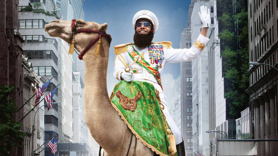 Sacha Baron Cohen Aladeen With Camel Wallpaper