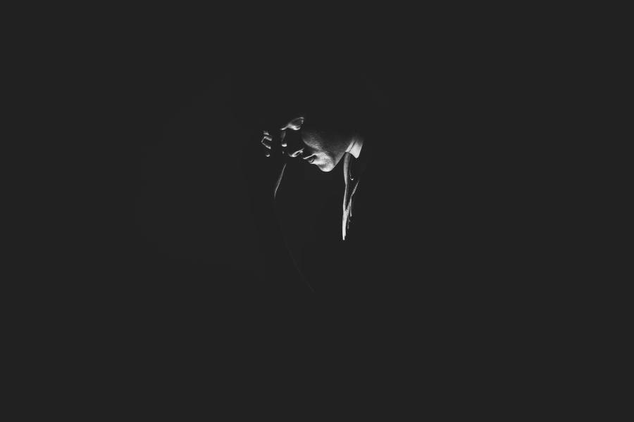 Sad Aesthetic Monochrome Crying Man Wallpaper