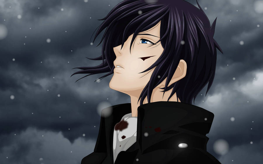 Sad Anime Boy In Snow Wallpaper