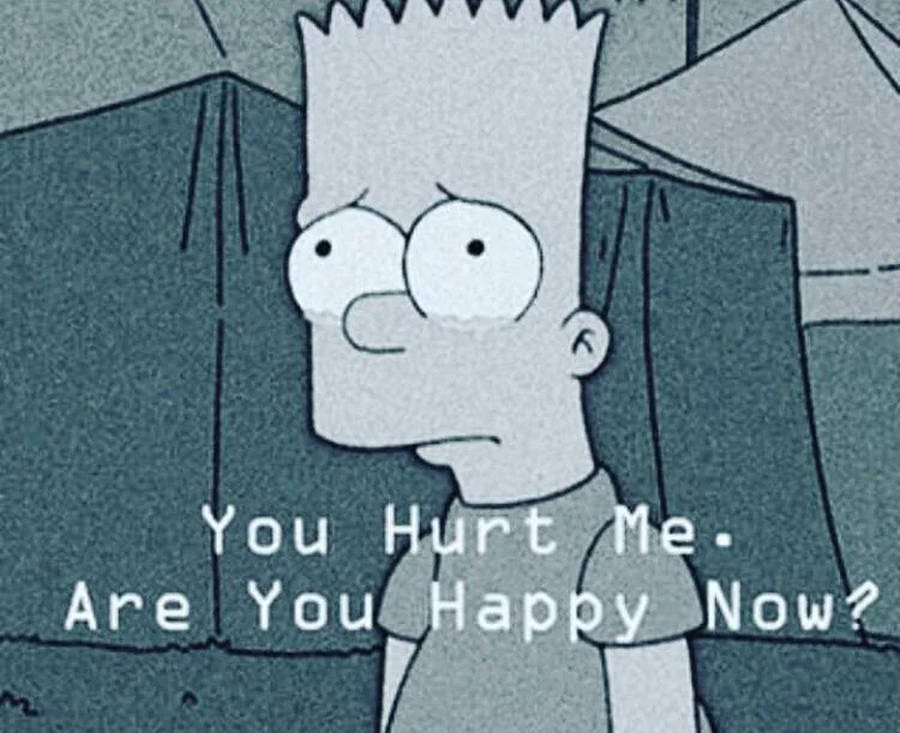 Sad Bart Simpsons You Hurt Me Wallpaper