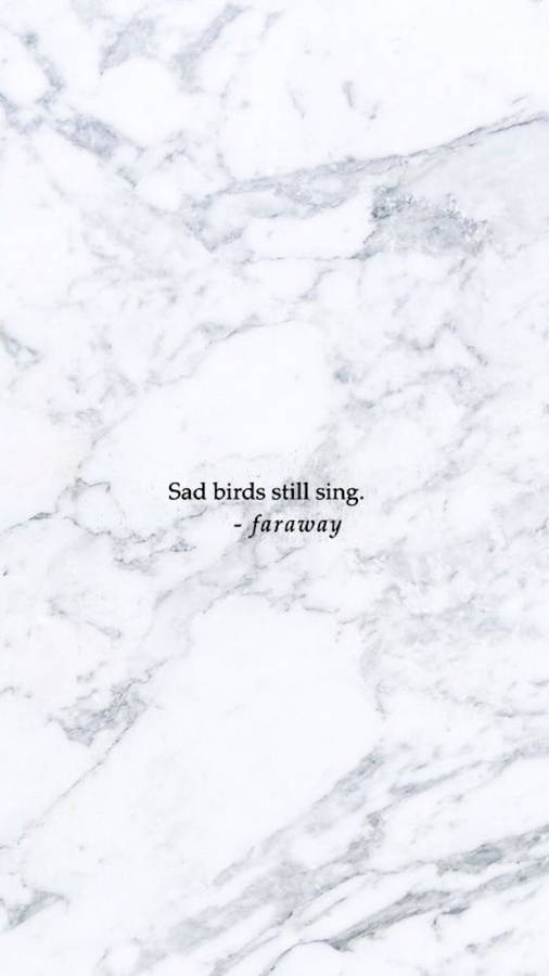 Sad Birds Still Sing Black White Marble Iphone Wallpaper