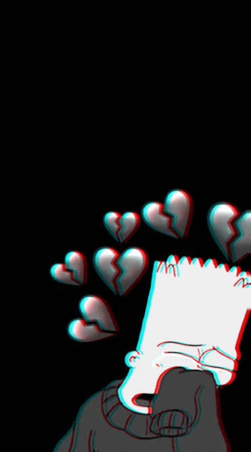 Sad & Crying Bart Simpson Iphone Wallpaper