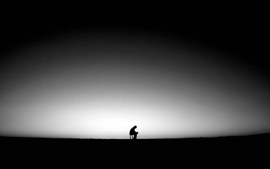 Sad Depressing Sitting Silhouette Wallpaper