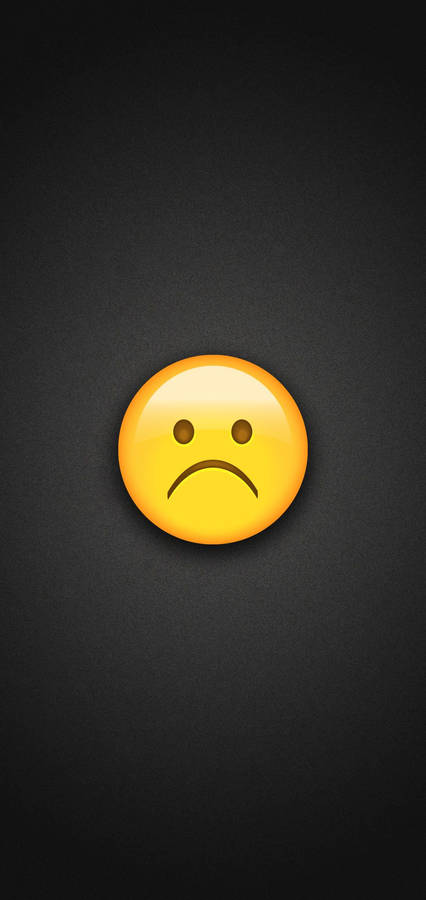 Sad Emoji Apple Black Background Wallpaper