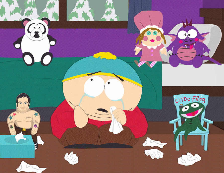 Sad Eric Cartman With His Toys Wallpaper