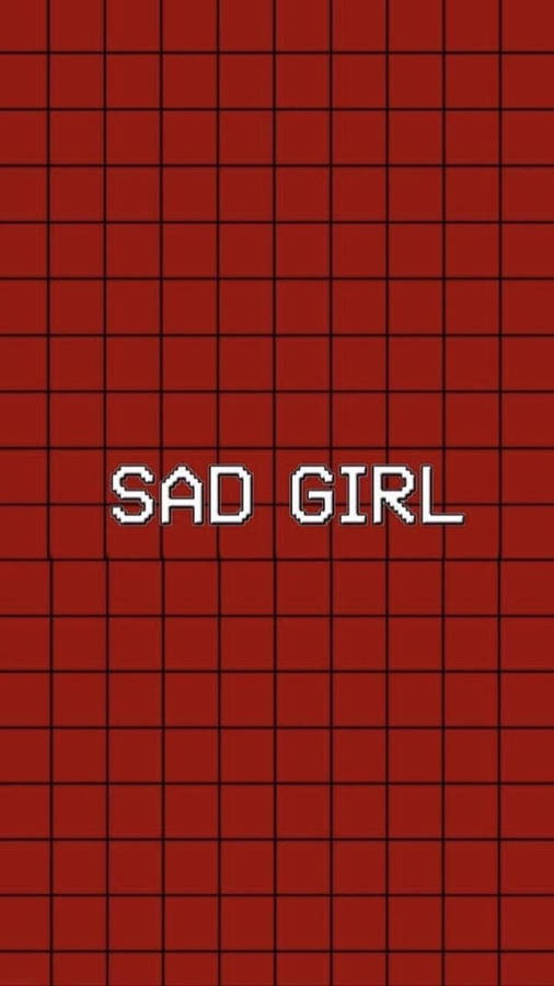 Sad Girl On Checkered Aesthetic Wallpaper