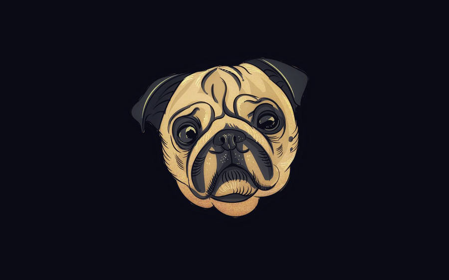 Sad Pug Dog Art Wallpaper