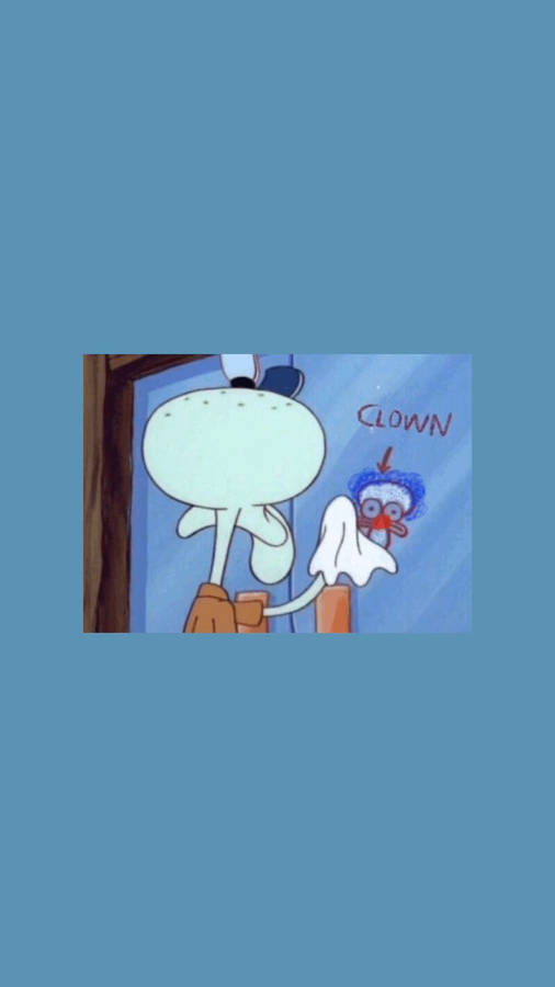 Sad Squidward Clown Wallpaper