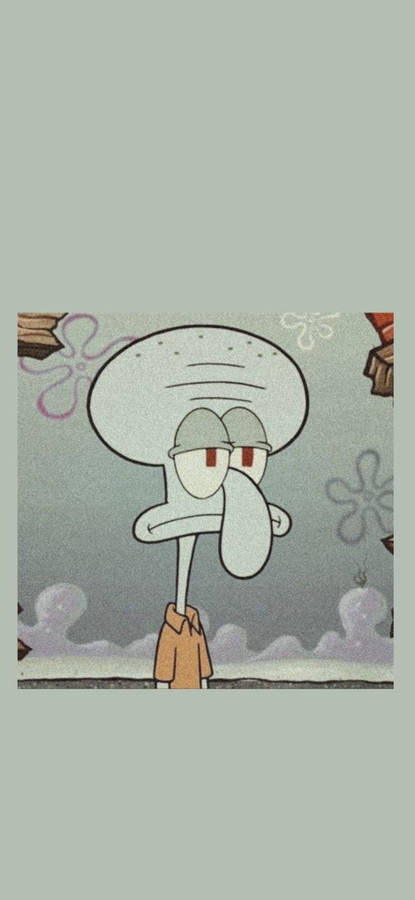 Sad Squidward Crop Edit Wallpaper