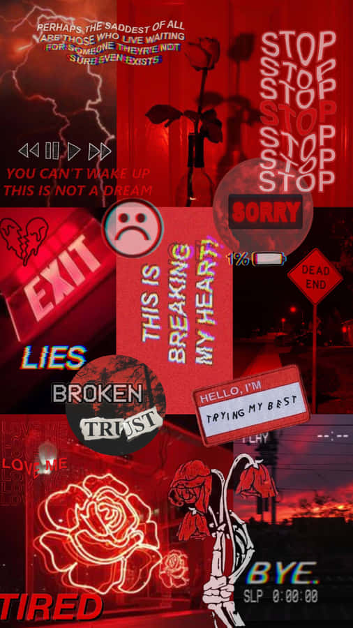 Sad Statements Dark Red Aesthetic Wallpaper