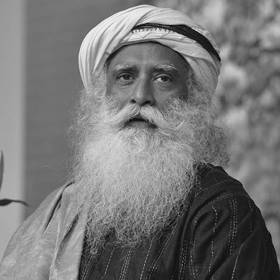 Sadhguru Looking At The Camera Black And White Wallpaper