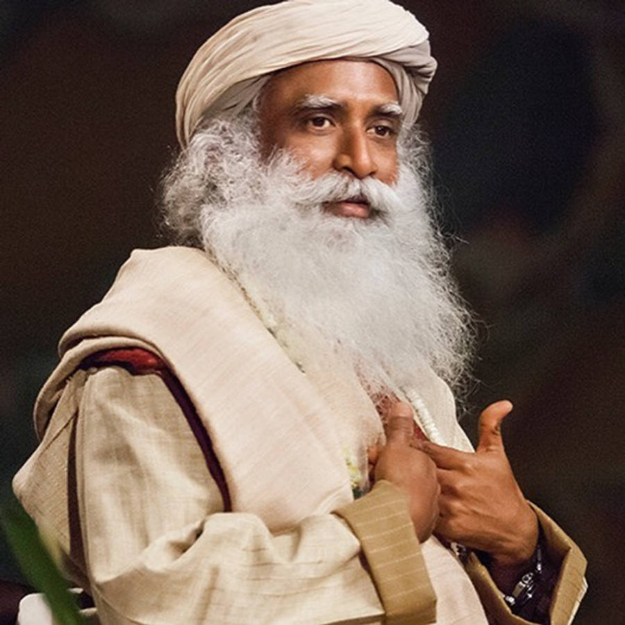 Sadhguru Pointing To Himself Wallpaper