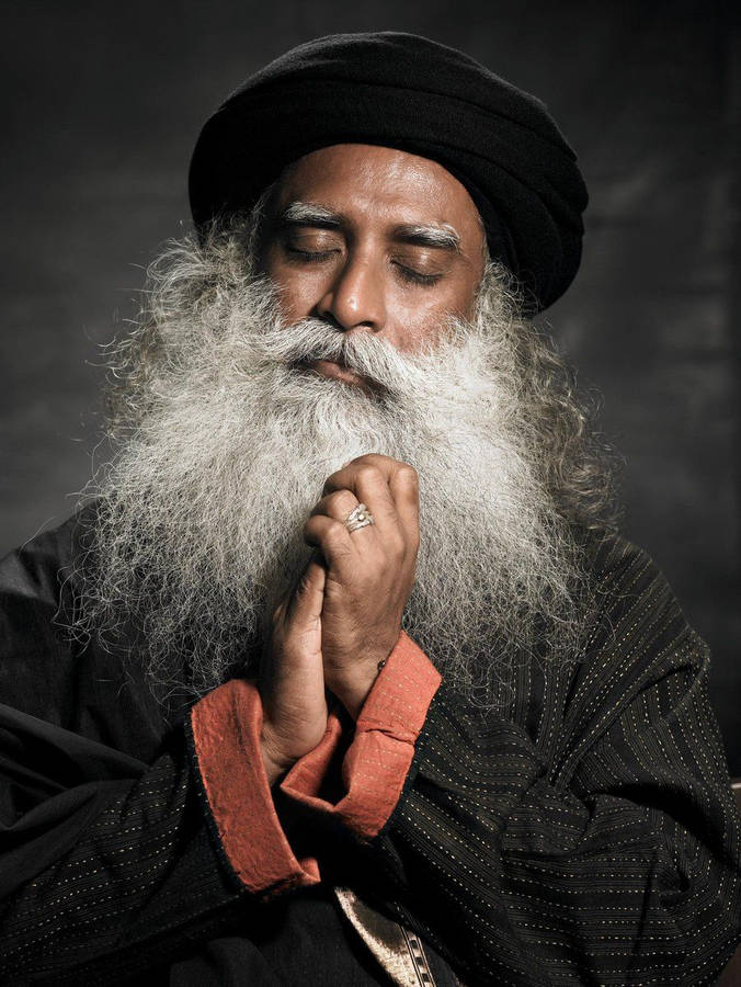 Sadhguru Wearing Dark Garb Wallpaper