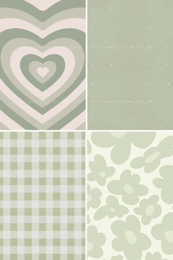 Sage Aesthetic In Pattern Design Wallpaper