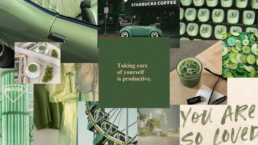 Sage Green Aesthetic Self Love Wallpaper