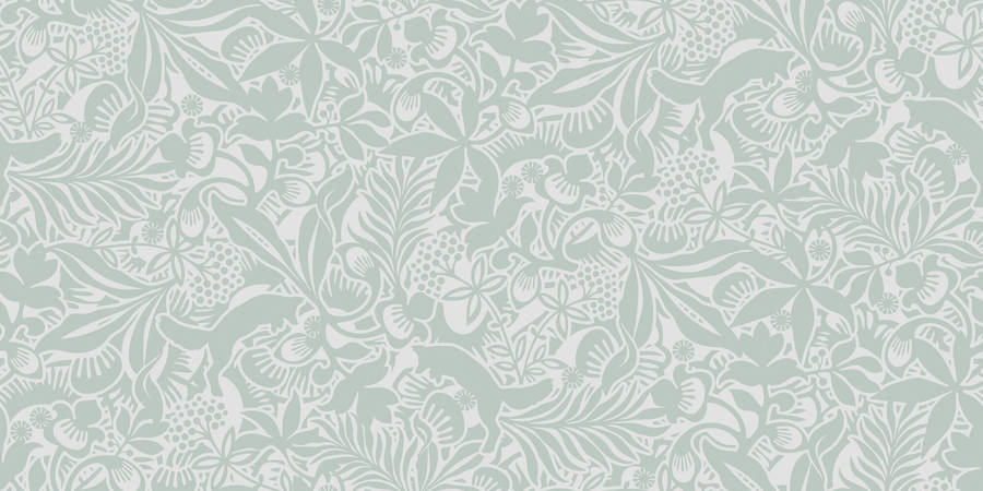 Sage Green Floral Print Pattern Wallpaper