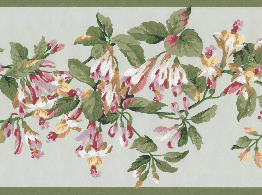 Sage Green Floral Wallpaper
