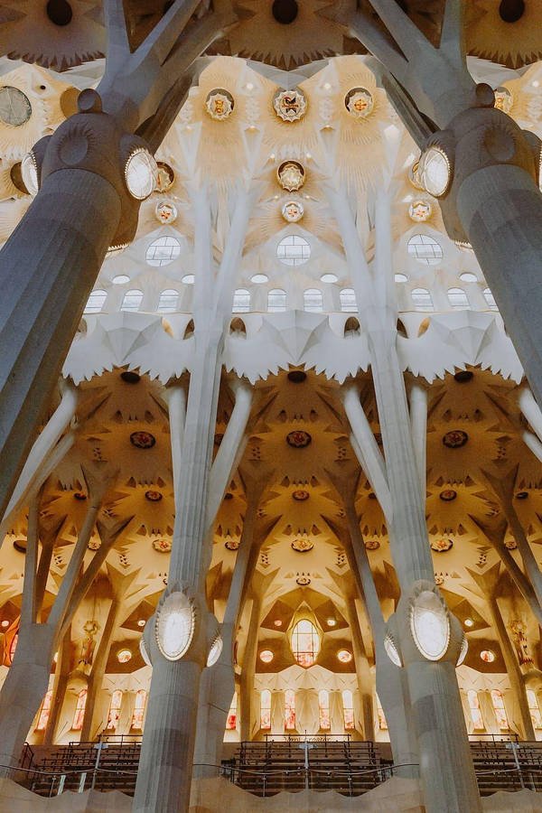 Sagrada Familia White Ceiling Wallpaper