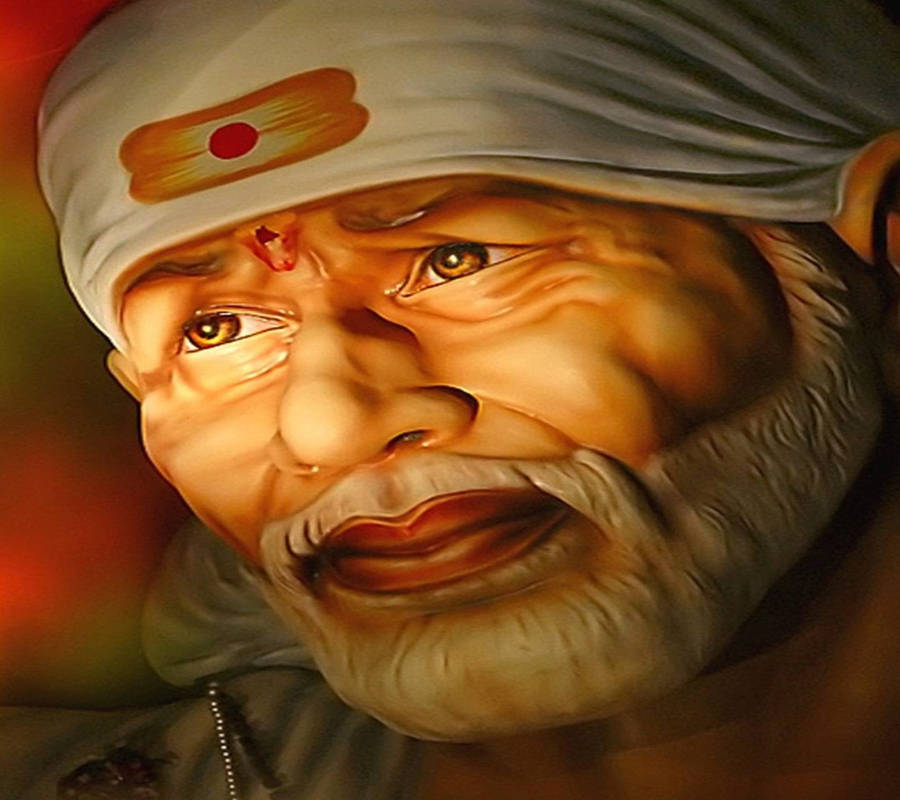 Sai Baba Oil Painting 4k Wallpaper