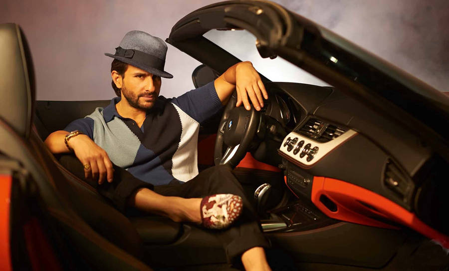 Saif Ali Khan Super Car Photoshoot Wallpaper