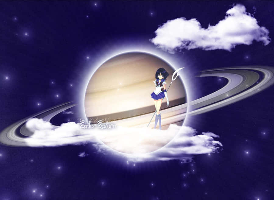 Sailor Saturn, Maiden Of Destruction, Stands Ready To Unleash Her Awesome Power Wallpaper