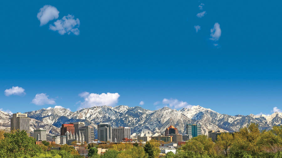 Salt Lake City Clear Blue Sky Wallpaper