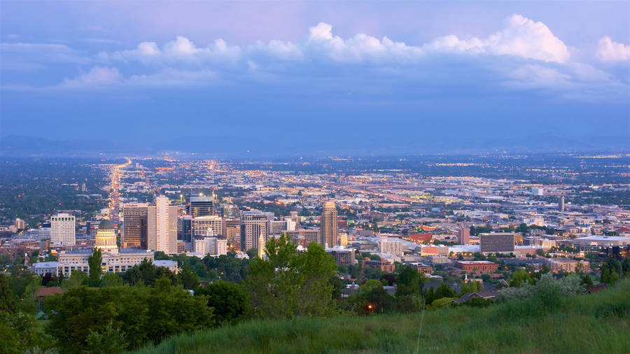 Salt Lake City Cloudy Sky Wallpaper