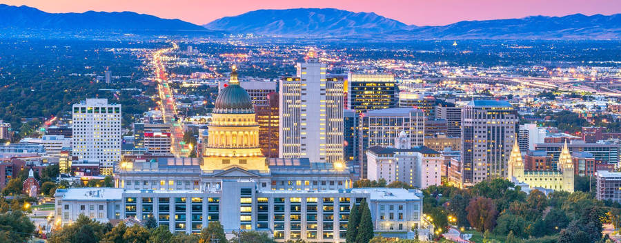 Salt Lake City Pink Horizon Wallpaper