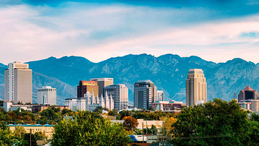 Salt Lake City Skyline Spring Wallpaper