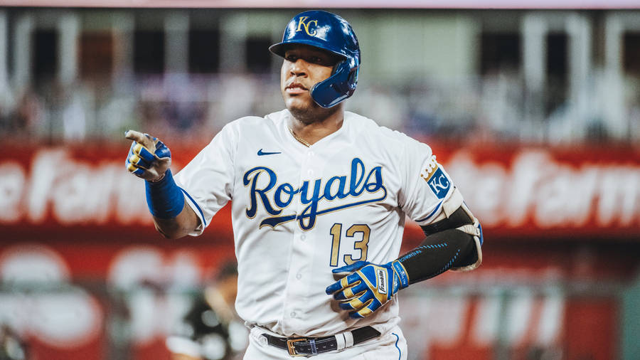 Salvador Perez In White Wallpaper