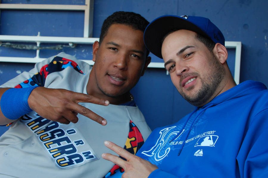 Salvador Perez With Fan Wallpaper