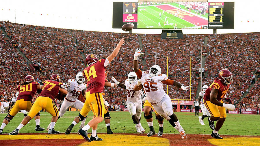 Sam Darnold Usc Versus Texas Kick-off Wallpaper