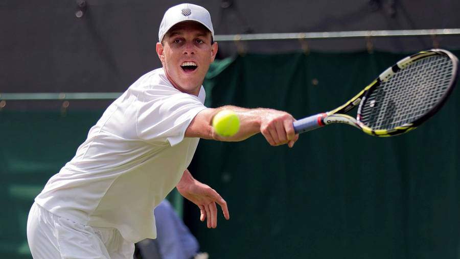 Sam Querrey, A Notable Figure In International Tennis, In Action. Wallpaper