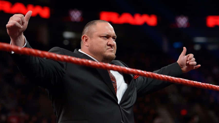 Samoa Joe Limitless Pose Wwe Raw Wallpaper