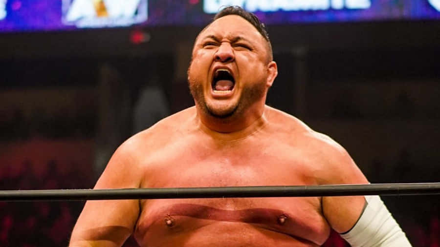 Samoa Joe Screaming In Aew Dynamite Wallpaper