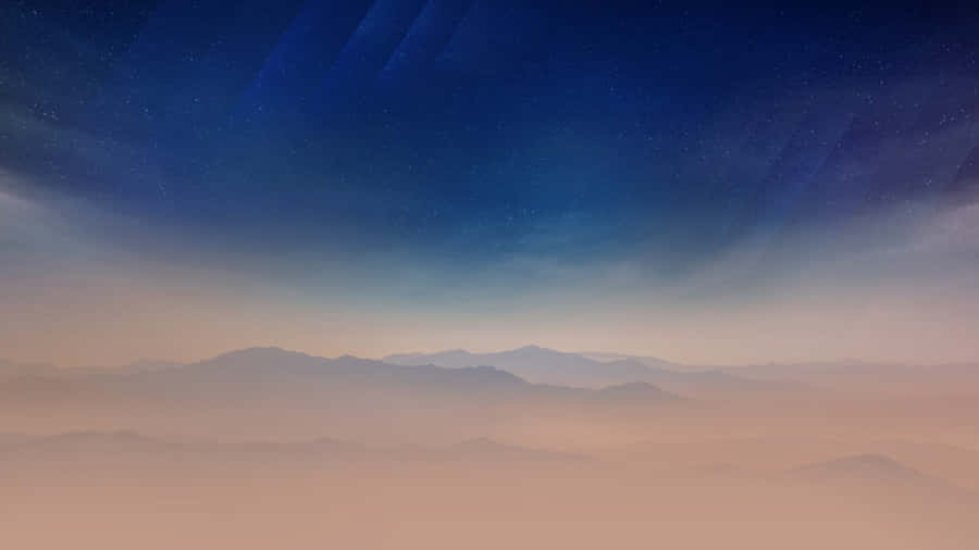Samsung Dex With Foggy Mountains Wallpaper
