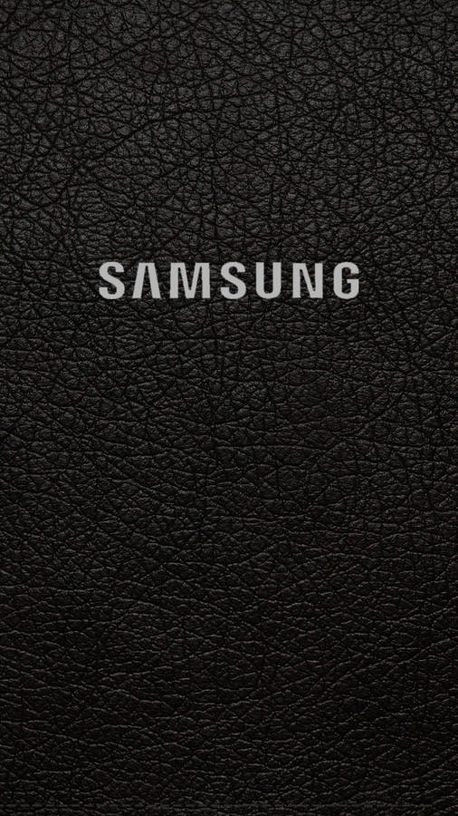 Samsung Mobile Logo On Leather Wallpaper