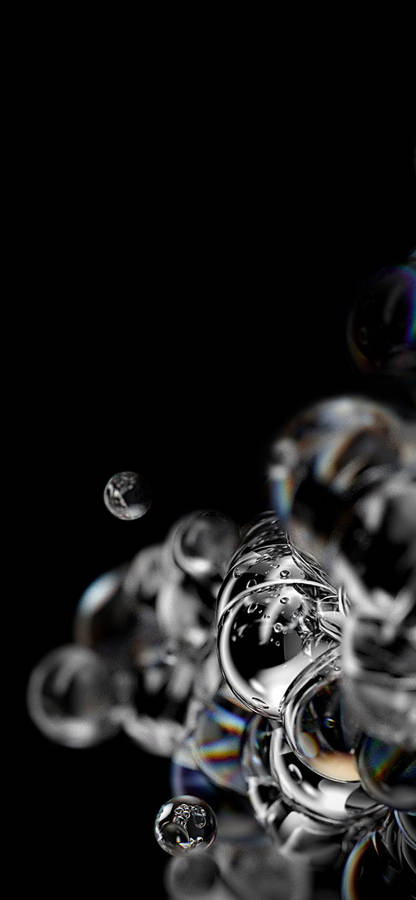 Samsung S21 Ultra Black Bubbles Wallpaper